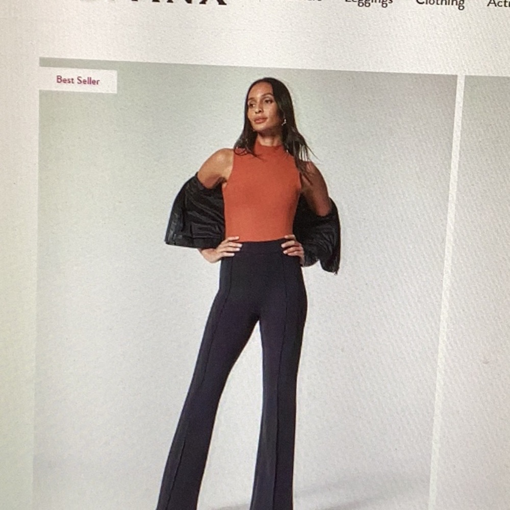 Spanx perfect pant hi-rise flare black medium pant.